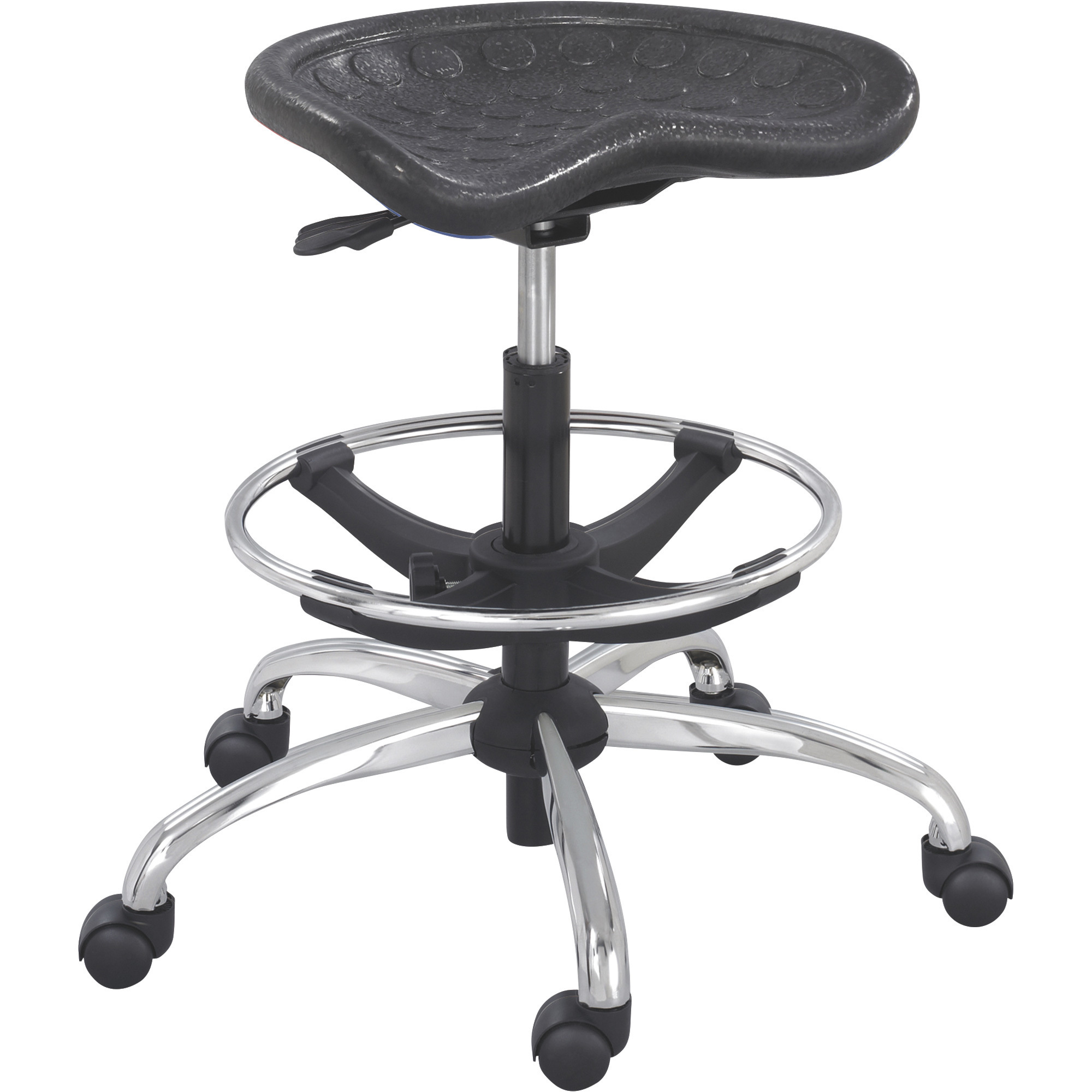 Safco SitStar Stool with Chrome Base, Black, Model# 6660BL